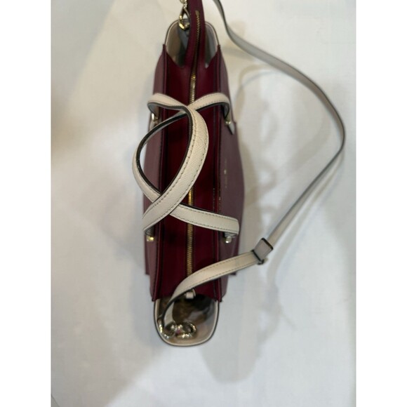 Kate Spade Cedar Street Hayden Satchel Crisp Linen/Merlot W/ Straps MSRP $278 - Picture 6 of 16